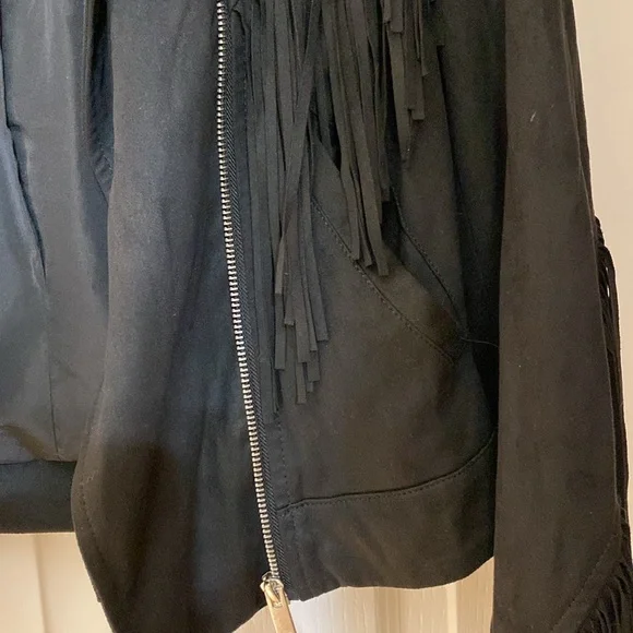 Zara Faux Suede Fringe Jacket - Picture 6 of 6